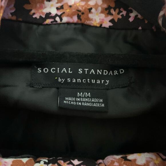 SOCIAL STANDARD By Sanctuary Coat M Jacket Quilted Twill Floral Mock Ne… - Picture 11 of 14